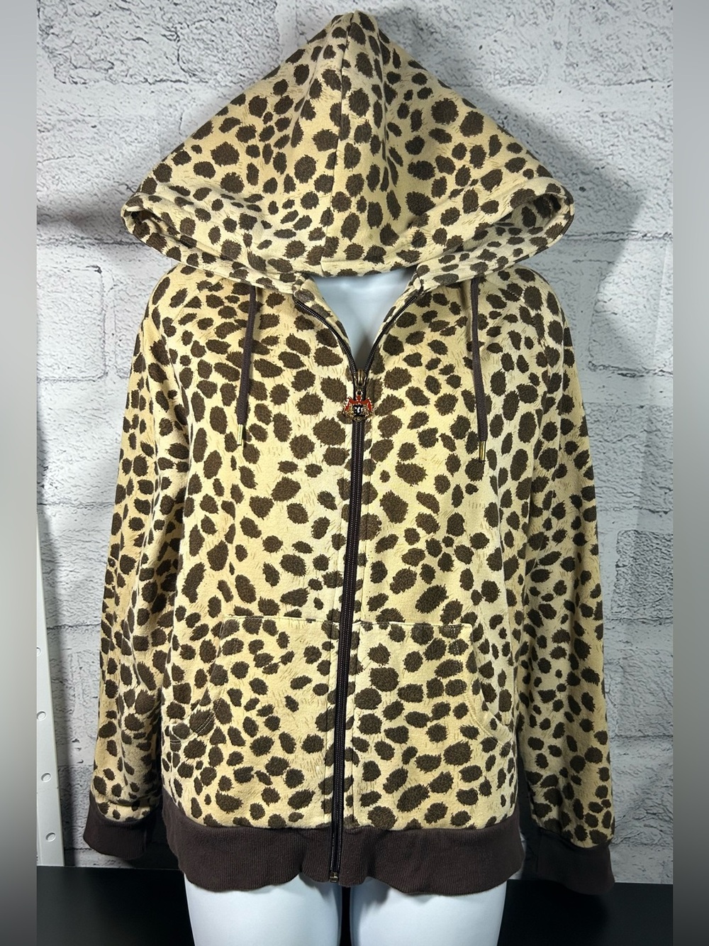 Designer L.A.M.B. Cheetah Zip Hoodie XL😍